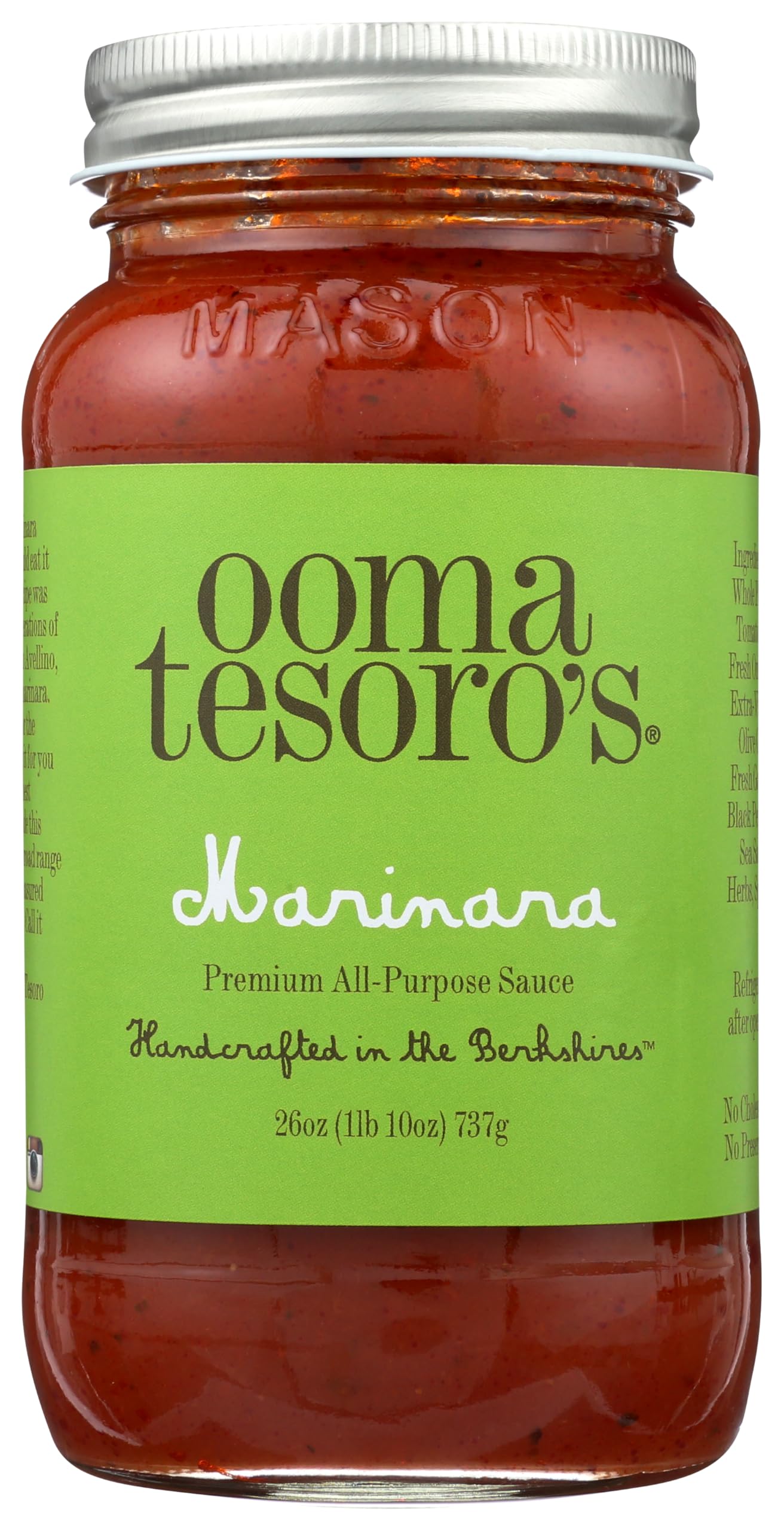 Algopix Similar Product 16 - OOMA TESOROS Marinara Sauce, 26 OZ