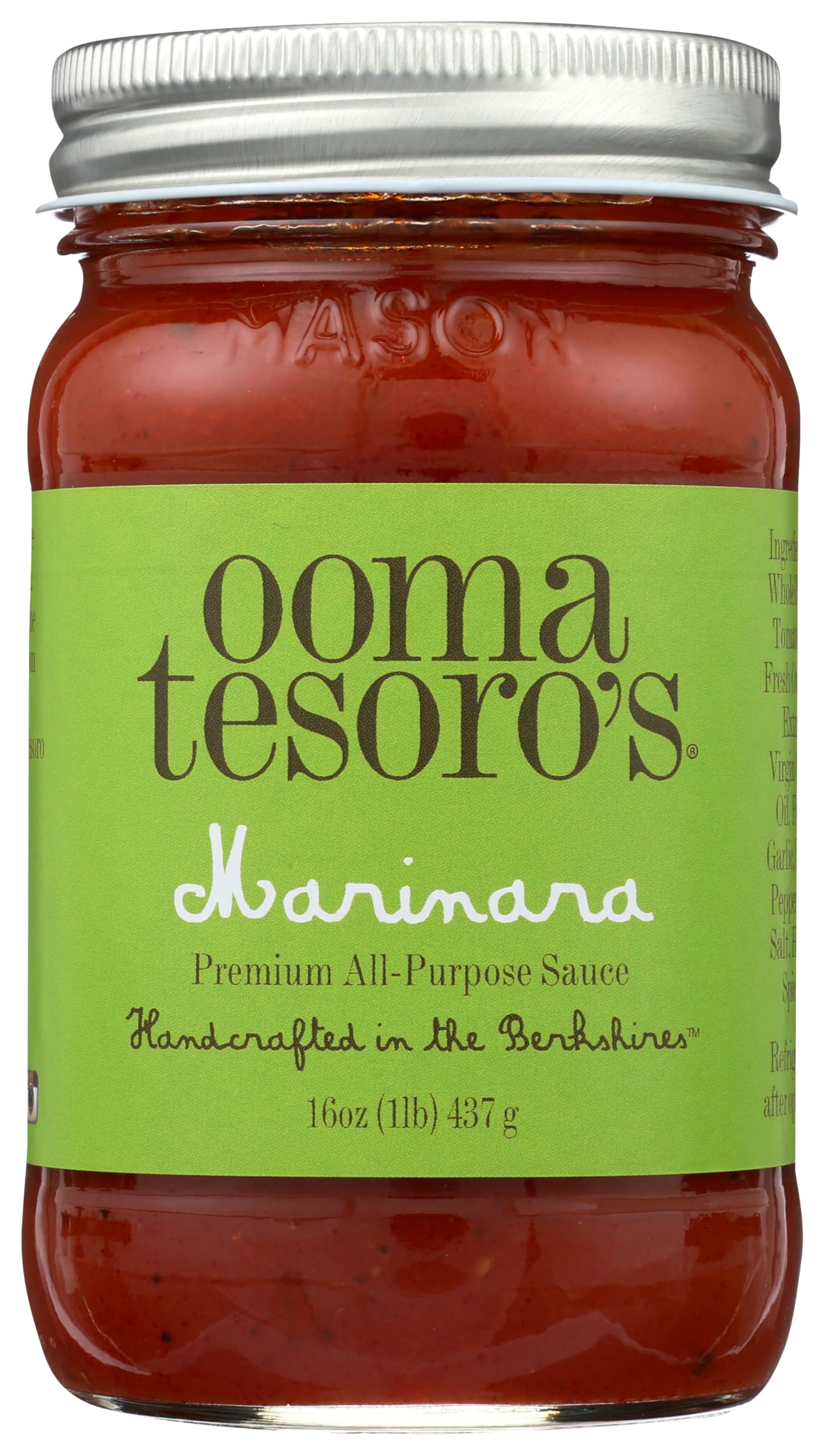 Algopix Similar Product 10 - OOMA TESOROS Marinara Sauce, 16 OZ