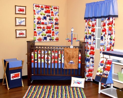 Algopix Similar Product 8 - Bacati  Transportation Blue 6pc Crib