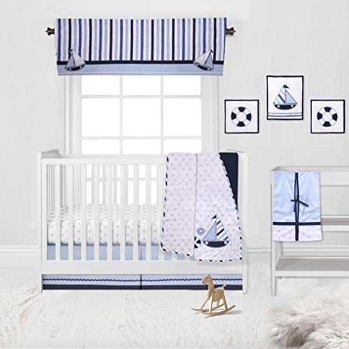 Algopix Similar Product 4 - Bacati  Little Sailor Blue and White
