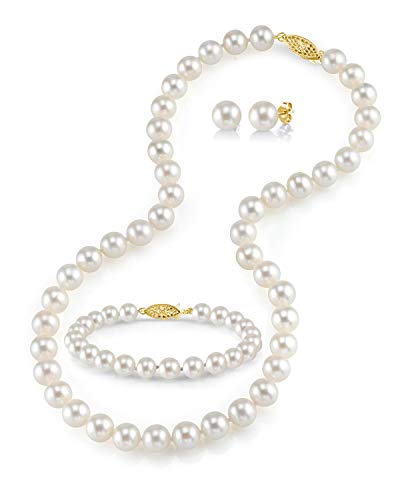 Algopix Similar Product 18 - 14K Gold Pearl Jewelry Set for Women