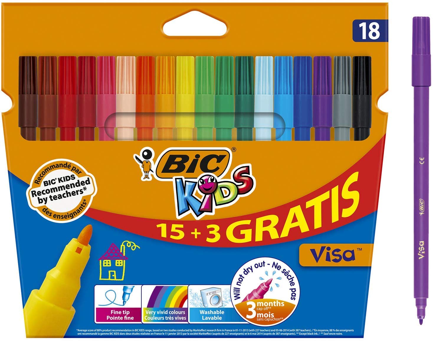 Algopix Similar Product 3 - BIC Kids Visa Colouring Pens  Pack of