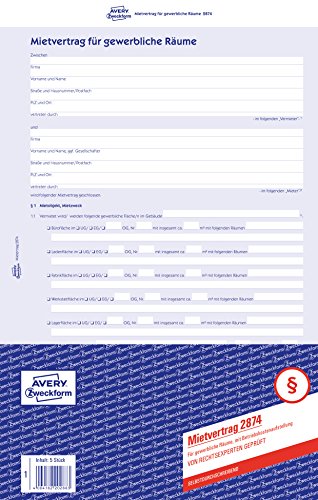 Algopix Similar Product 10 - Avery mietvertr gewerbl A4 3Sided SD