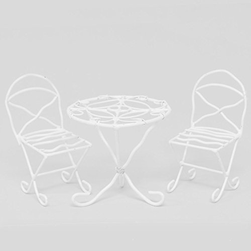 Algopix Similar Product 7 - Bistro Set White for Miniature Garden