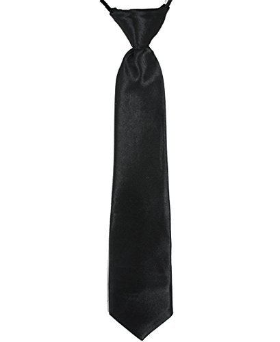 Algopix Similar Product 10 - Boys Satin Ties (Black Solid)