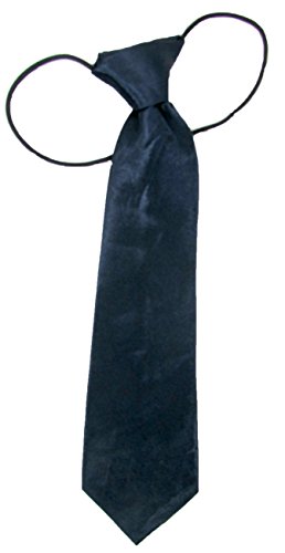 Algopix Similar Product 15 - Boys Satin Ties (Navy Blue Solid)