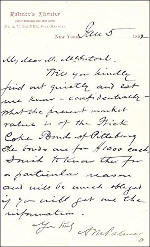 Algopix Similar Product 11 - Albert Palmer  Manuscript Letter