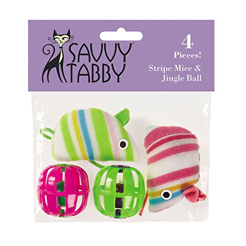 Algopix Similar Product 4 - Savvy Tabby Striped Mice and Jingle