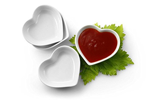 Algopix Similar Product 2 - Heart Shaped Sauce  Dipping Dish Set