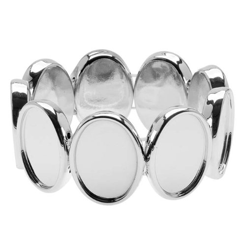 Algopix Similar Product 11 - Silver Tone Plastic Stretch Bezel
