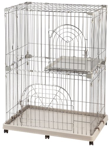 Algopix Similar Product 19 - IRIS 2-Tier Wire Pet Cage, Gray