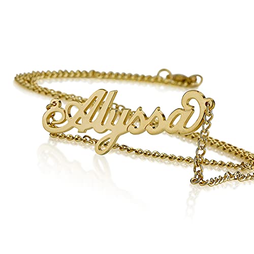 Algopix Similar Product 12 - Any Personalized Name Necklace 18k Gold