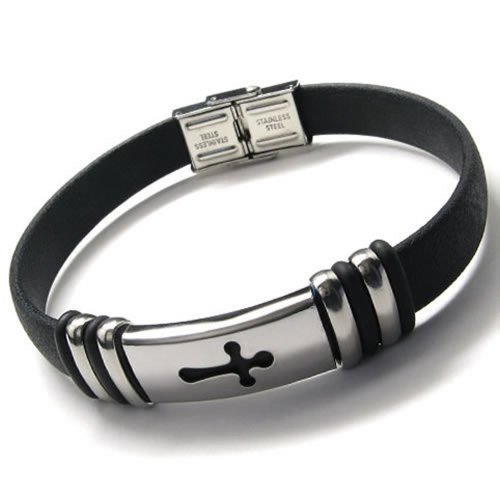 Algopix Similar Product 14 - KONOV Jewelry Stainless Steel Rubber