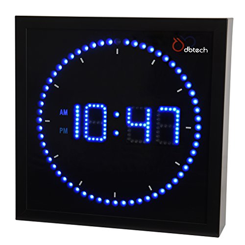 Algopix Similar Product 3 - Big Digital Blue LED Square Wall Clock