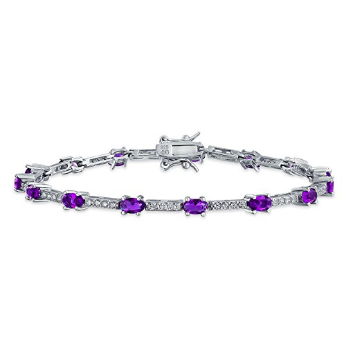 Algopix Similar Product 14 - Purple White Alternating CZ Bar Tennis