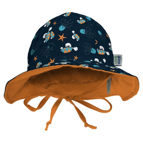 Algopix Similar Product 10 - My Swim Baby Sun Hat Navy Sea Friends