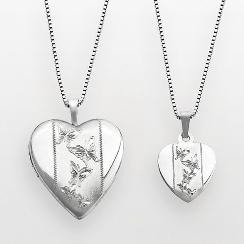 Algopix Similar Product 13 - Sterling Silver Butterfly Heart Locket