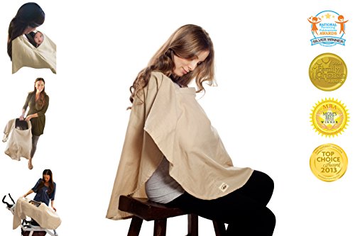 Algopix Similar Product 7 - Poncho Baby Nursing Cover, Oval Beige