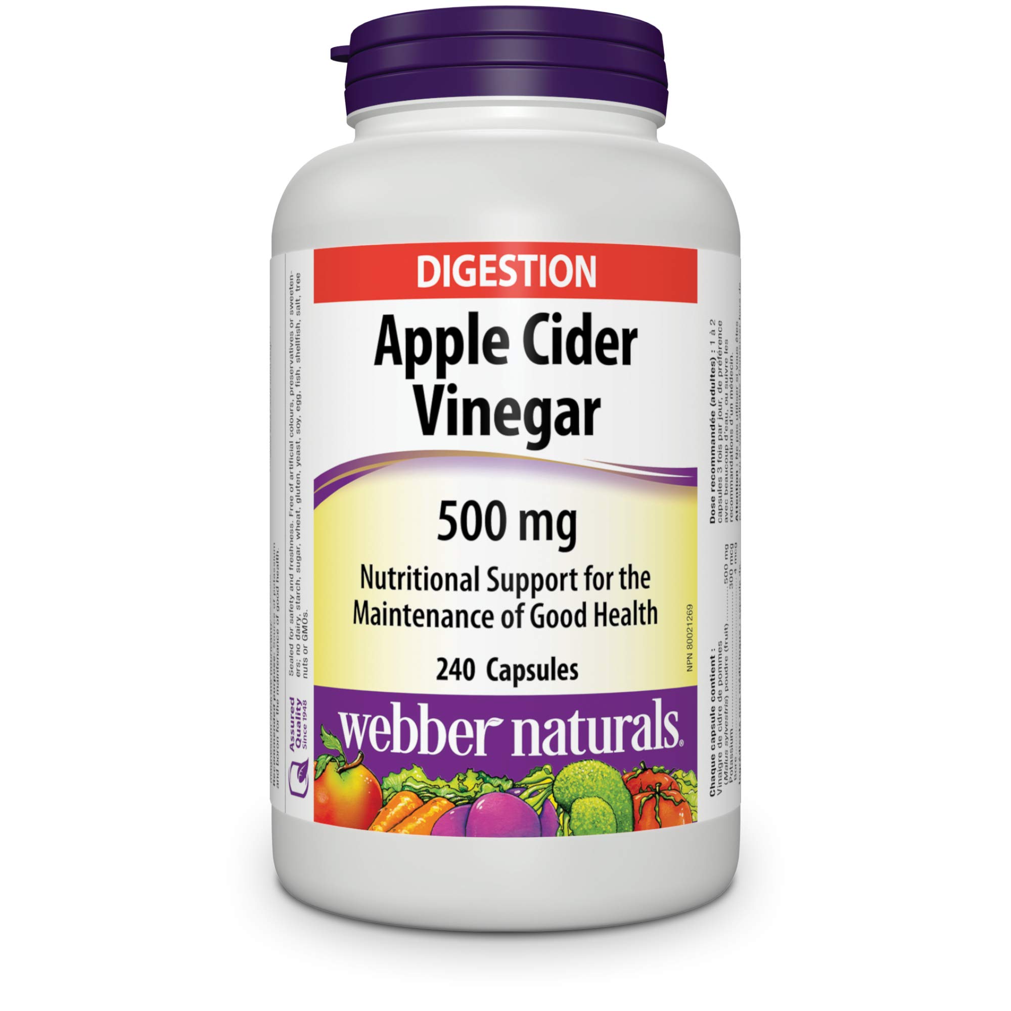 Algopix Similar Product 17 - Webber Naturals Apple Cider Vinegar 500