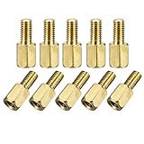 Algopix Similar Product 15 - uxcell M3x6mmM3x6mm MaleFemale Brass