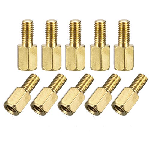 Algopix Similar Product 10 - uxcell M3x6mmM3x6mm MaleFemale Brass