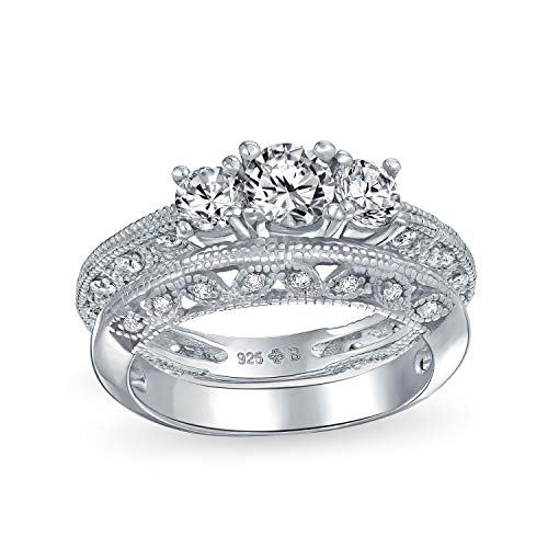 Algopix Similar Product 20 - Bling Jewelry Vintage Style 3 Stone