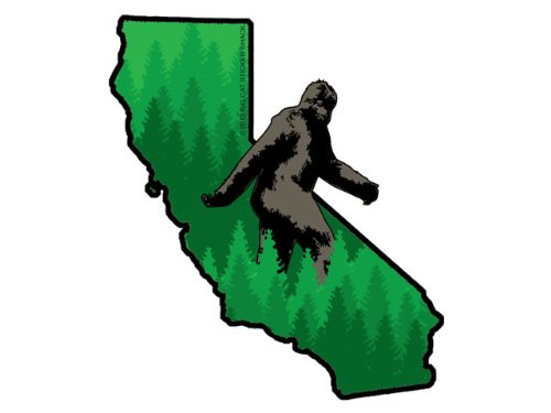 Algopix Similar Product 14 - California State Shape with Bigfoot