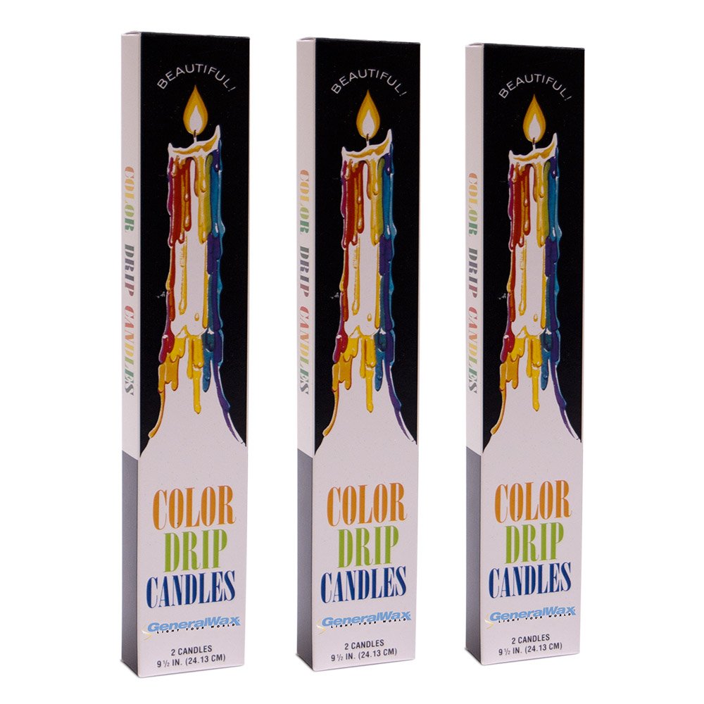 Algopix Similar Product 1 - Color Drip Candles 3Pack 6 candles