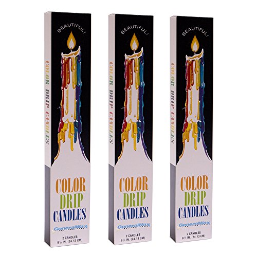 Algopix Similar Product 4 - Color Drip Candles 3Pack 6 candles