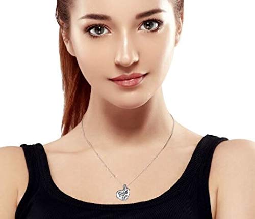 Algopix Similar Product 1 - Word SISTER Rose Flower Heart BFF