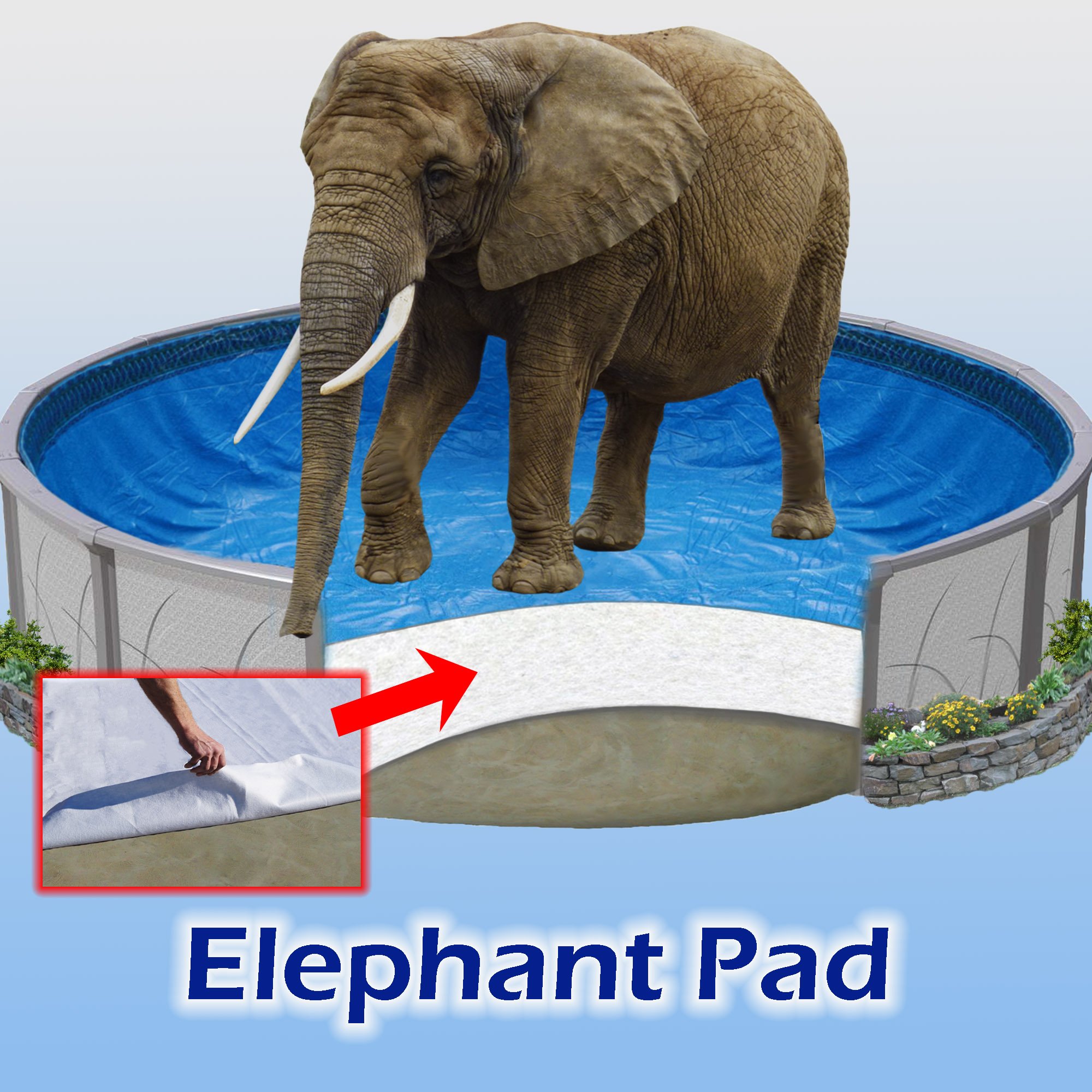 Algopix Similar Product 3 - 24 ft Round Pool Liner Pad Elephant