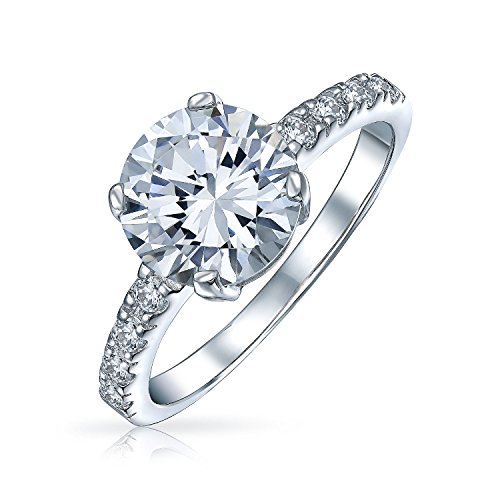 Algopix Similar Product 6 - 4CT Round Brilliant Solitaire AAA CZ