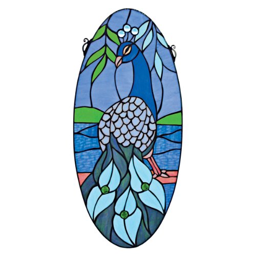 Algopix Similar Product 3 - Stained Glass Panel  Majestic Peacock