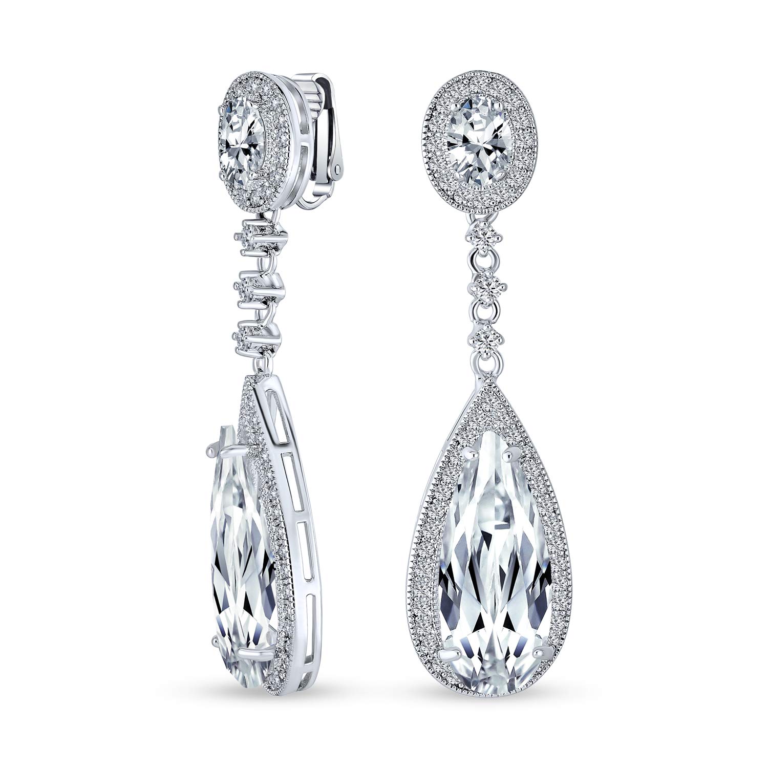 Algopix Similar Product 14 - Bridal Long Teardrop Cubic Zirconia