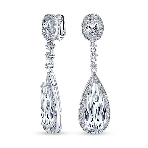 Algopix Similar Product 13 - Bridal Long Teardrop Cubic Zirconia
