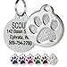 Algopix Similar Product 20 - Paw Print Round Stainless Steel Pet ID