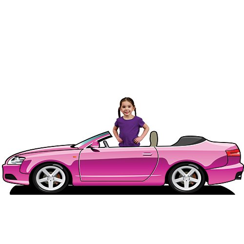 Algopix Similar Product 9 - 2 ft Pink Convertible Sports Car