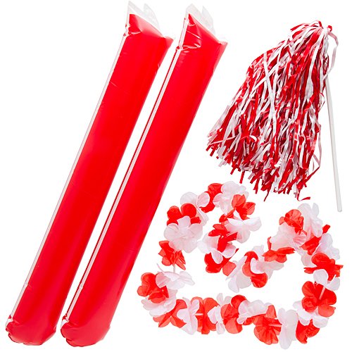 Algopix Similar Product 14 - Shindigz Red and White Fan Spirit Sets