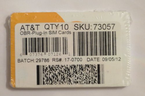 Algopix Similar Product 2 - LOT OF 10 AT&T SIM CARDS SKU 73057/40952