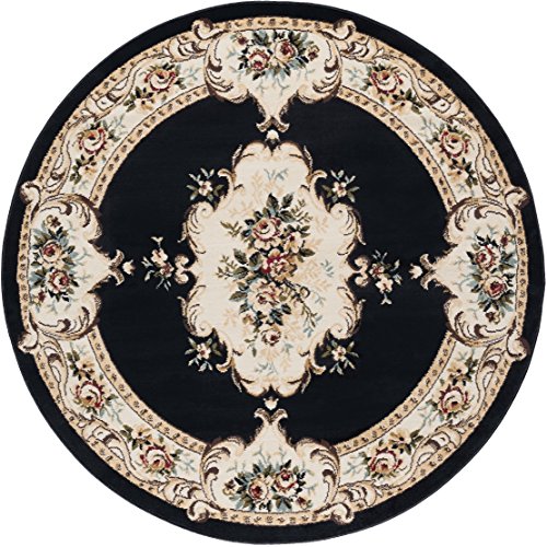 Algopix Similar Product 9 - Angeline Traditional Floral Black
