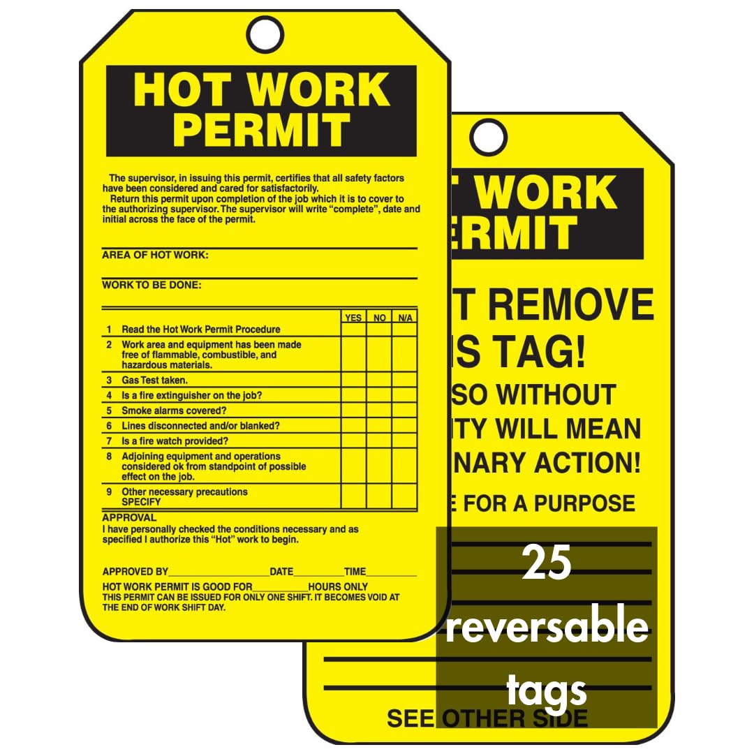 Algopix Similar Product 3 - Accuform TCS361CTP Hot Work Status Tag