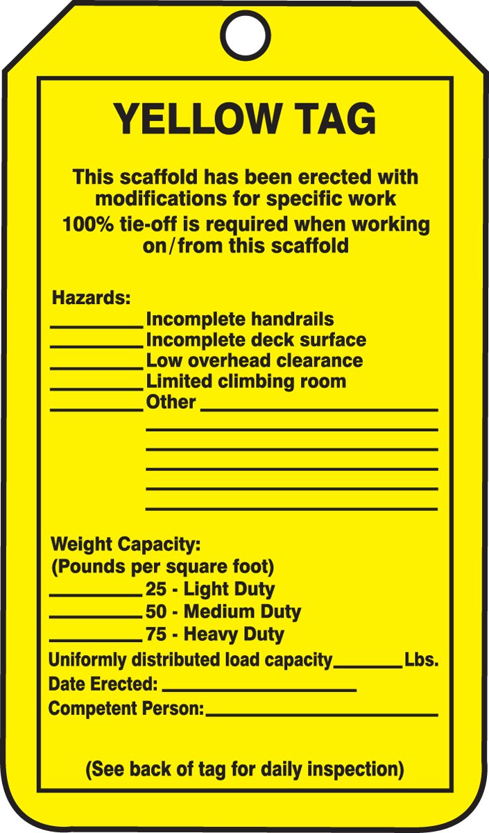 Algopix Similar Product 18 - Accuform TRS208PTP Scaffold Status Tag