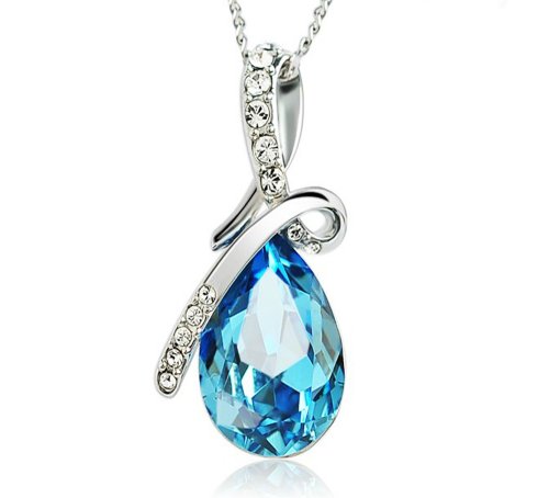 Algopix Similar Product 11 - Yozone Aqua Blue Necklace Austria