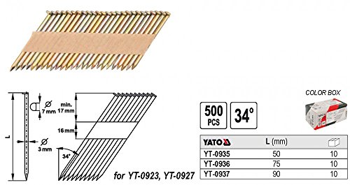 Algopix Similar Product 4 - Yato yt-0935 – Nails 34 x 50 x 3 mm