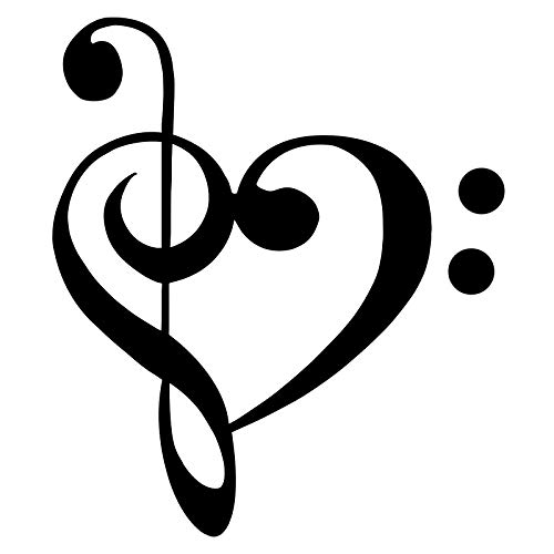 Algopix Similar Product 18 - Treble Bass Clef Heart Love Music Vinyl