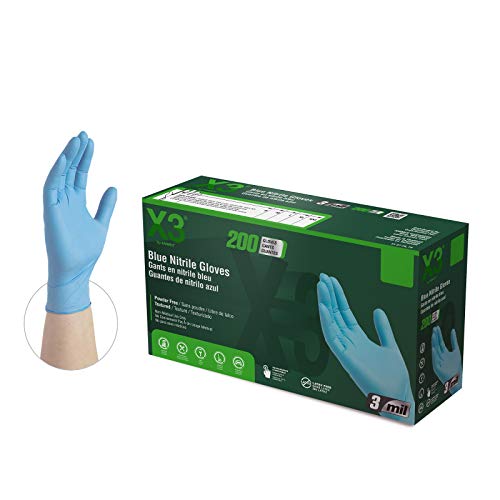 Algopix Similar Product 3 - X3 Industrial Blue Nitrile Gloves Box