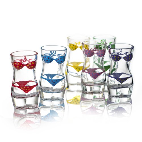 Algopix Similar Product 16 - Lady Torso Bikini Shot Glass Set of 6