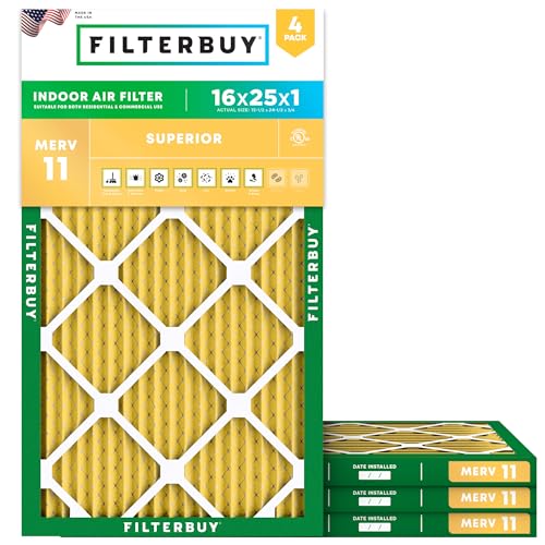 Algopix Similar Product 5 - Filterbuy 16x25x1 Air Filter MERV 11