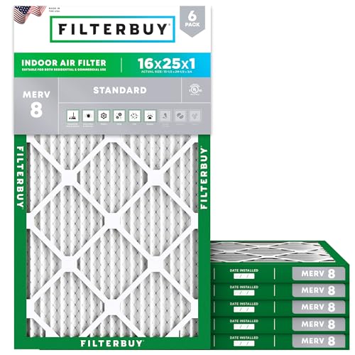 Algopix Similar Product 11 - Filterbuy 16x25x1 Air Filter MERV 8