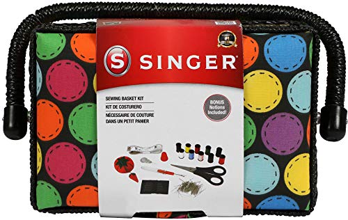 Algopix Similar Product 19 - SINGER Polka Dot Small Sewing Basket